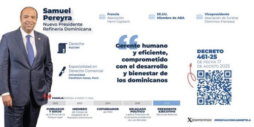 Uno por otro -El presidente Luis Abinader nombra a Samuel Pereira en REFIDONSA y a Leonardo Aguilera en BANRESERVAS